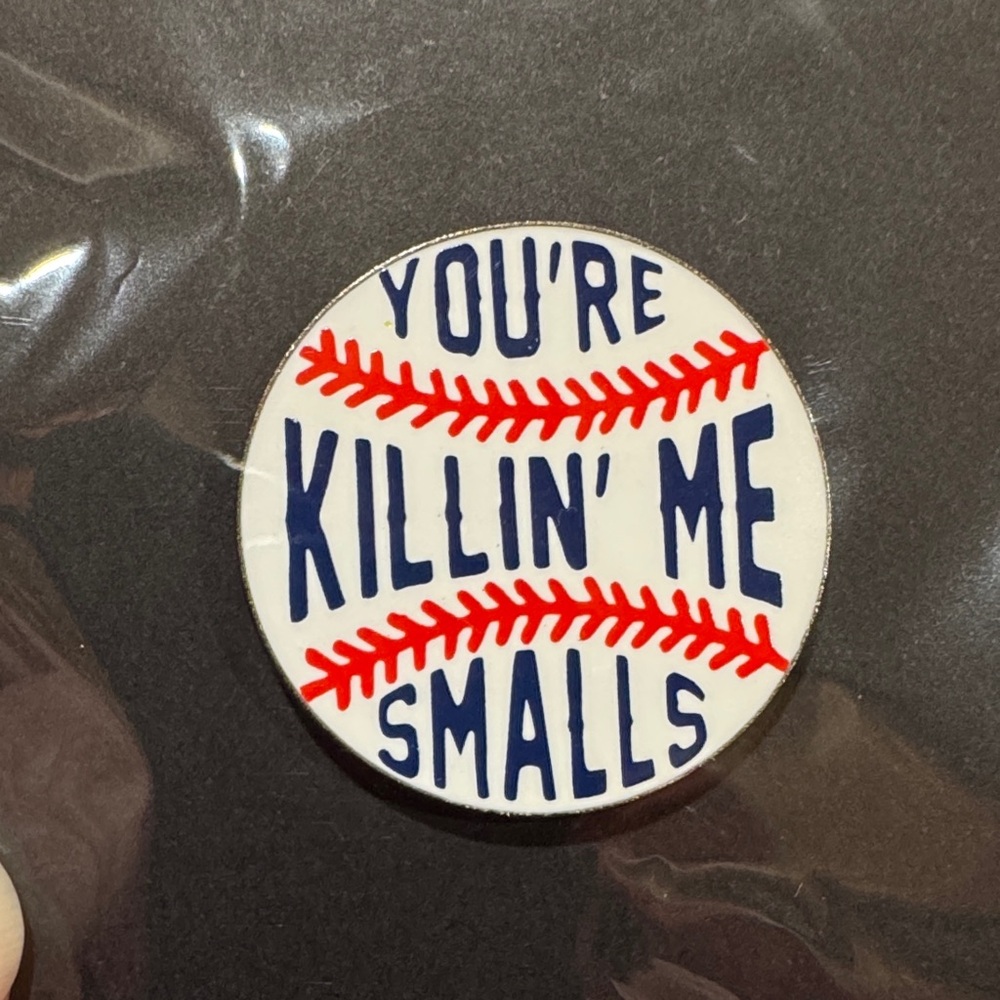 3 for $15 on select pins 
Source Unknown Red and Blue Baseball Brooch